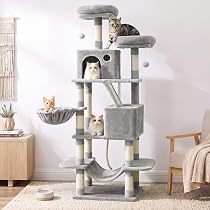 ★新品★ 162cm キャットタワー 据え置き型 多頭飼育対応 猫タワー Amazon | FEANDREA キャットタワー スリム 大型猫用 多頭飼い
